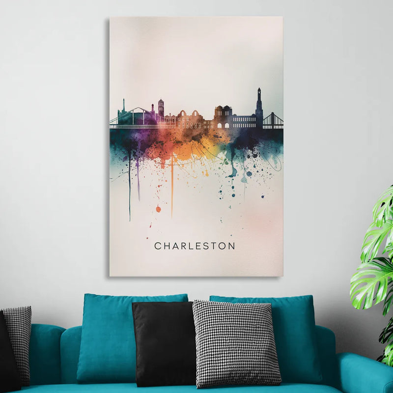 Charleston Historic Skyline Sitting Room - Canvas Wall Art