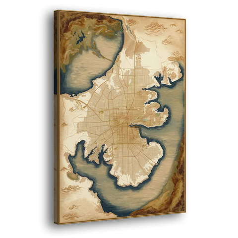 Charleston Map Design - Canvas Wall Art - Side