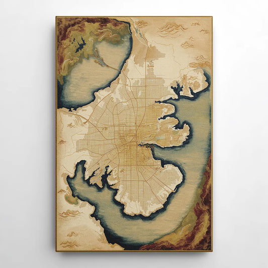 Charleston Map Design - Canvas Wall Art