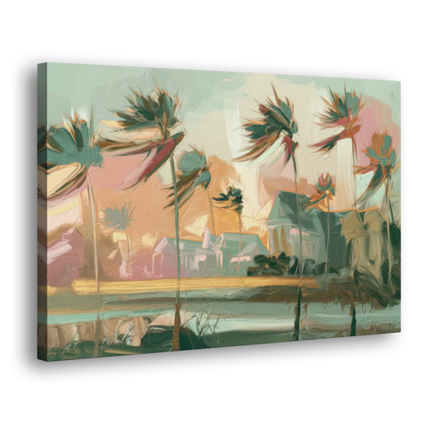 Charleston Palmetto Trees - Canvas Wall Art - Side