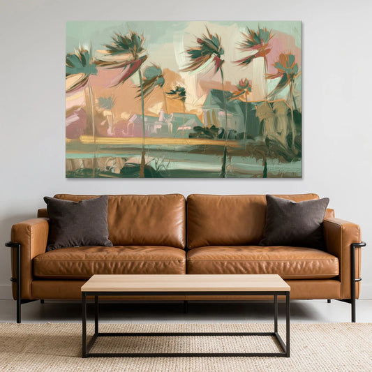 Charleston Palmetto Trees - Canvas Wall Art - Sofa - 60x40
