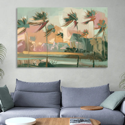 Charleston Palmetto Trees Living Room - Canvas Wall Art