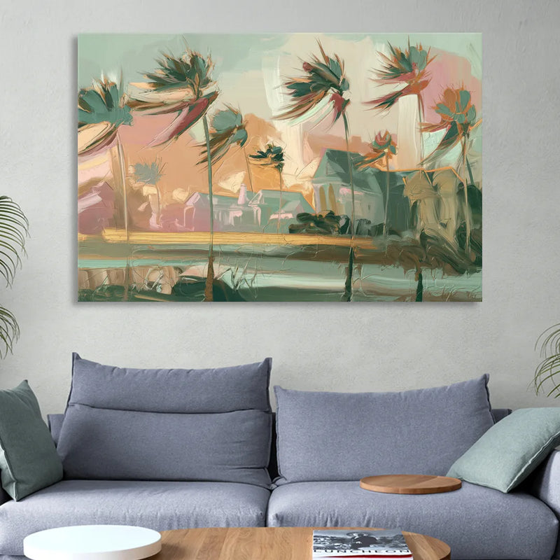 Charleston Palmetto Trees Living Room - Canvas Wall Art