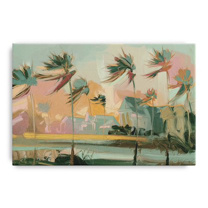 Charleston Palmetto Trees Front - Canvas Wall Art