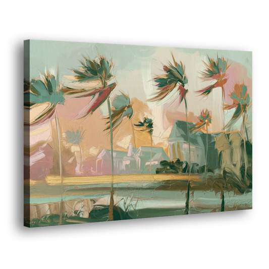 Charleston Palmetto Trees Side - Canvas Wall Art