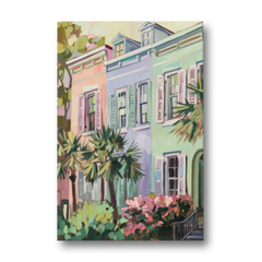 Charleston Rainbow Row - Canvas Wall Art - Front