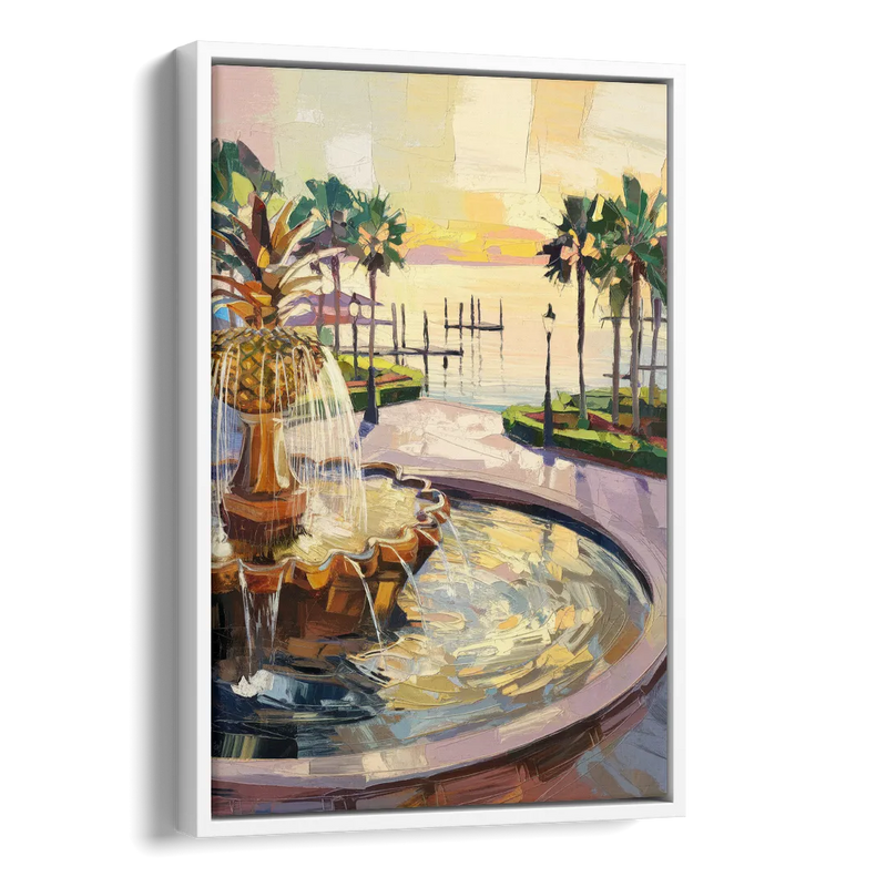Charleston Waterfront Park Side - White Canvas Wall Art