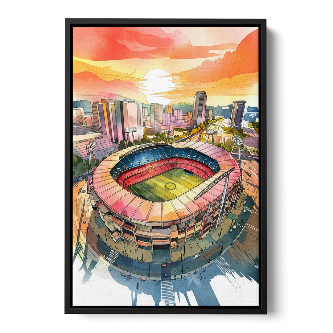 Charlotte FC Stadium View Front - Black Canvas Wall Art