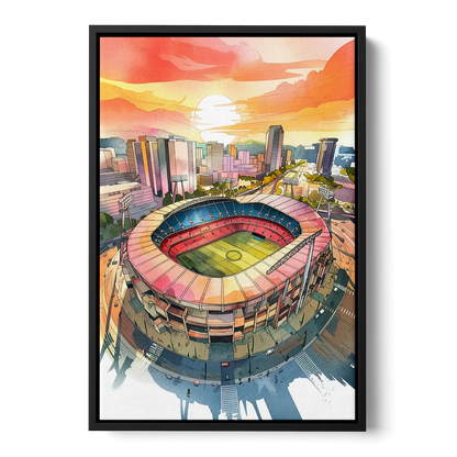 Charlotte FC Stadium View Front - Black Canvas Wall Art