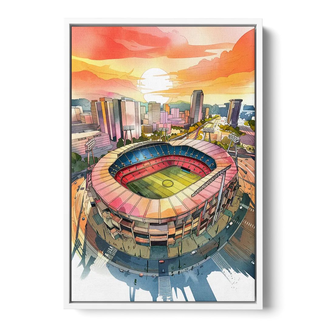 Charlotte FC Stadium View Front - White Canvas Wall Art