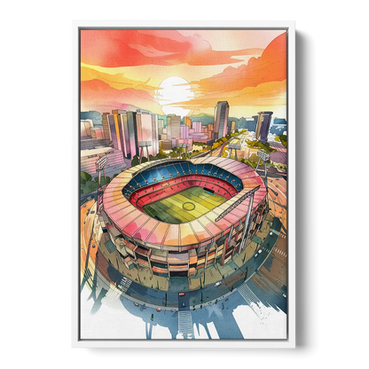 Charlotte FC Stadium View Front - White Canvas Wall Art