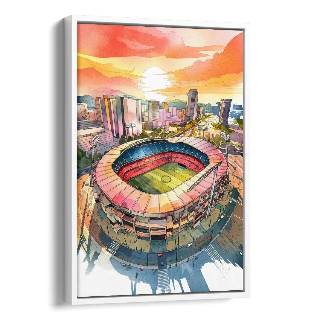 Charlotte FC Stadium View Side - White Canvas Wall Art
