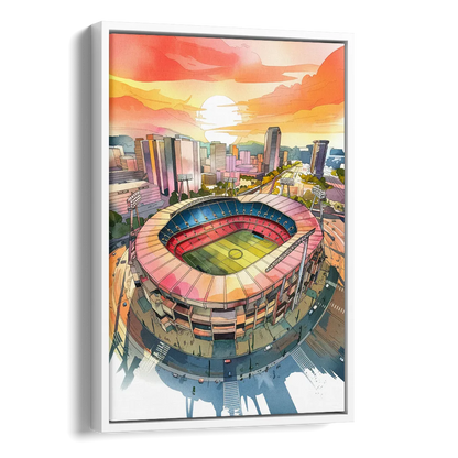 Charlotte FC Stadium View Side - White Canvas Wall Art