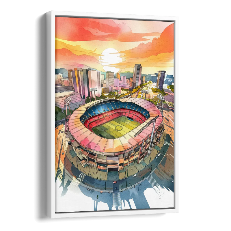 Charlotte FC Stadium View Side - White Canvas Wall Art