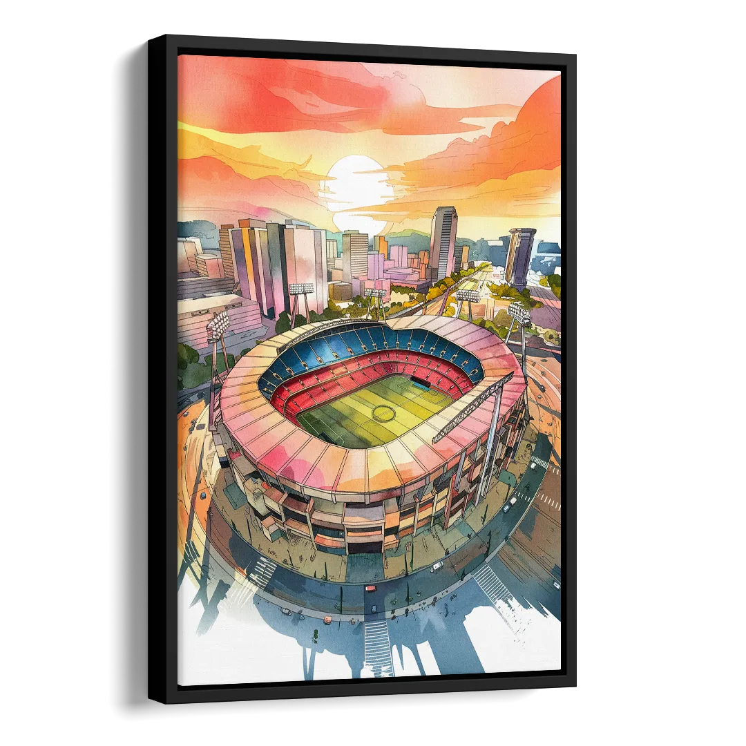 Charlotte FC Stadium View Side - Black Canvas Wall Art