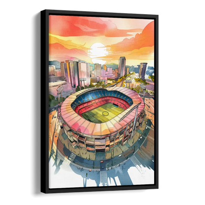 Charlotte FC Stadium View Side - Black Canvas Wall Art