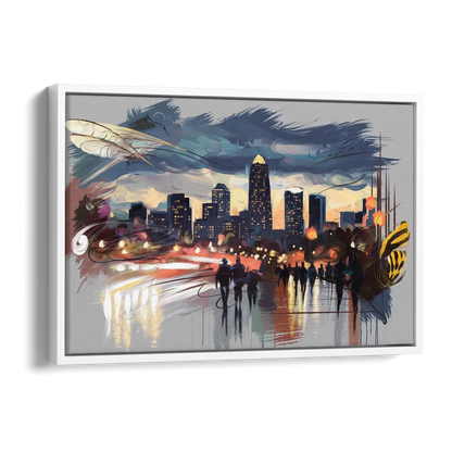 Charlotte Hornets Tribute Side - White Canvas Wall Art
