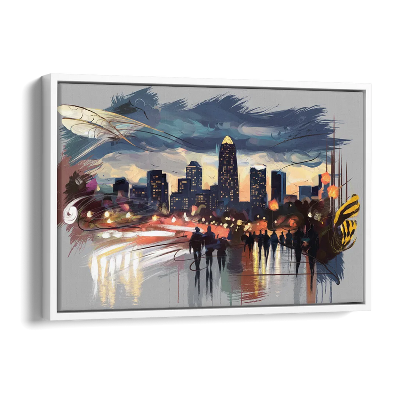 Charlotte Hornets Tribute Side - White Canvas Wall Art