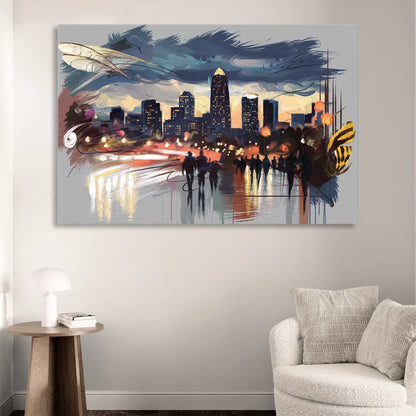 Charlotte Hornets Tribute Sitting Room - Canvas Wall Art