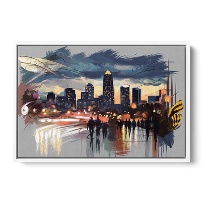 Charlotte Hornets Tribute Front - White Canvas Wall Art