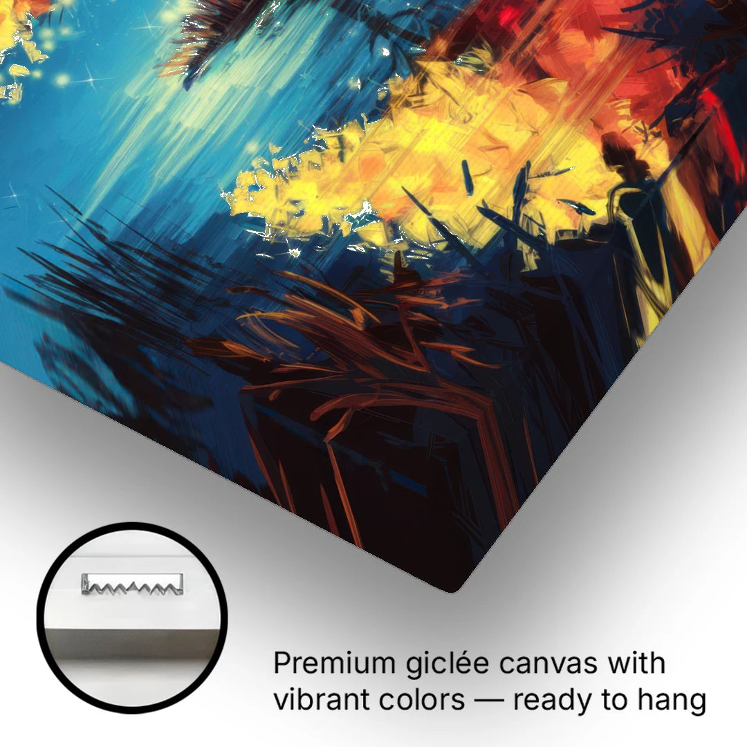 Charlotte Nighttime Glow - Canvas Wall Art - Gallery Wrap Corner