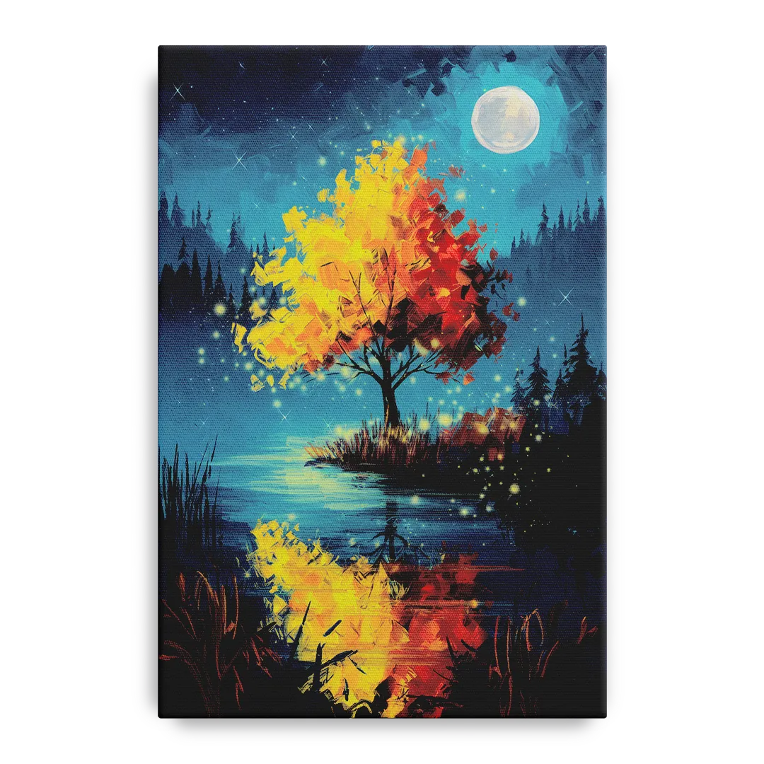 Charlotte Nighttime Glow Front - Canvas Wall Art