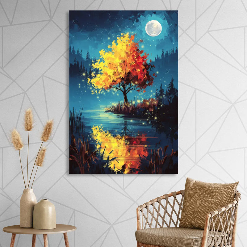 Charlotte Nighttime Glow Sitting Room - Canvas Wall Art