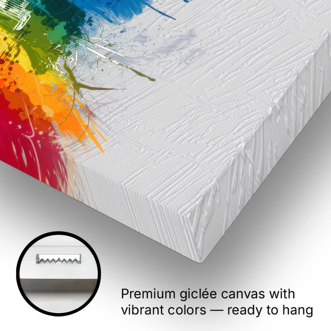 Charlotte Skyline Abstract Design - Canvas Wall Art - Gallery Wrap Corner