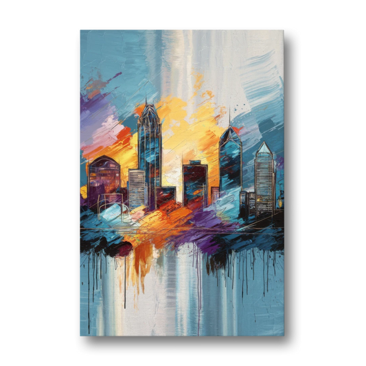Charlotte Skyline and Panthers Pride - Canvas Wall Art - Front