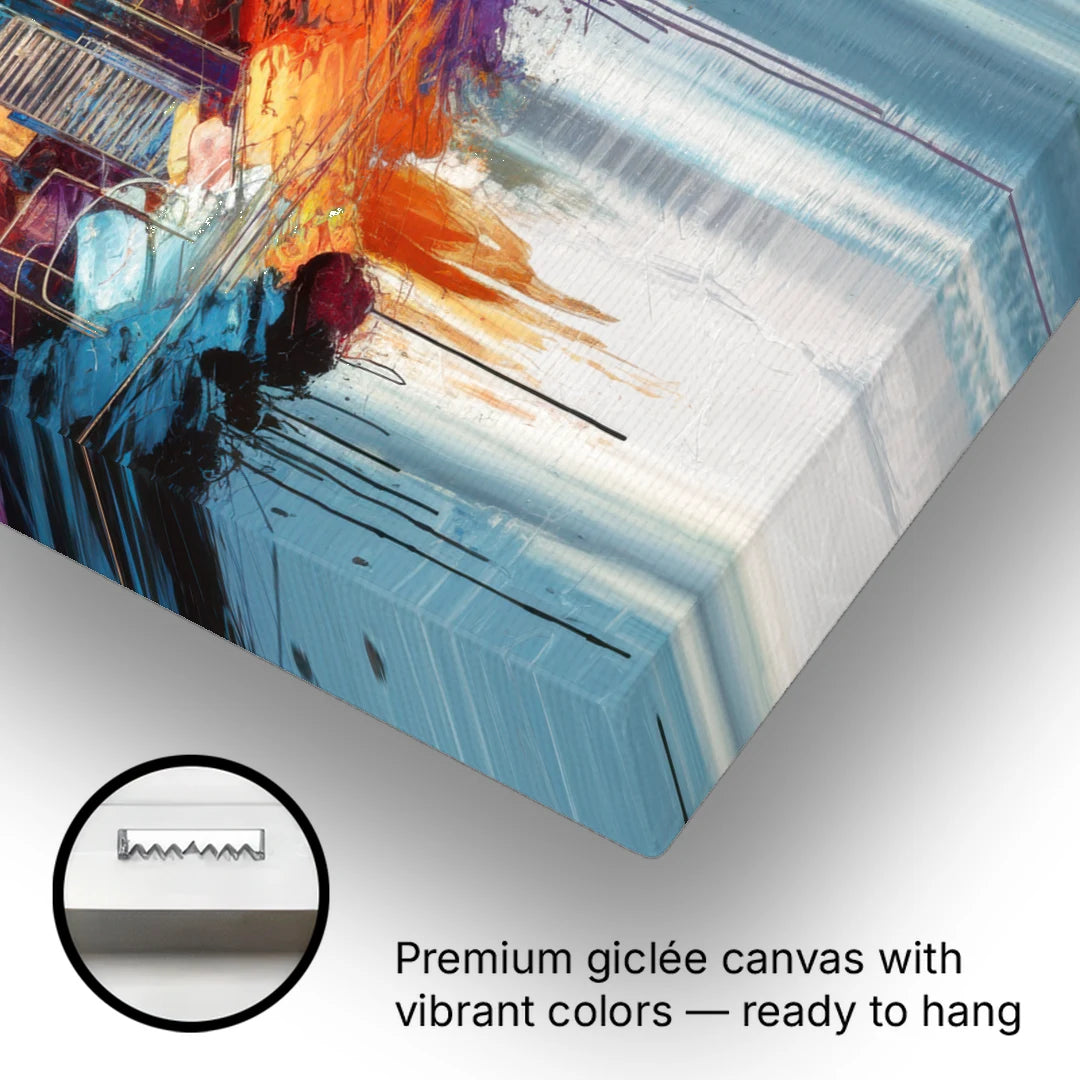 Charlotte Skyline and Panthers Pride - Canvas Wall Art - Gallery Wrap Corner