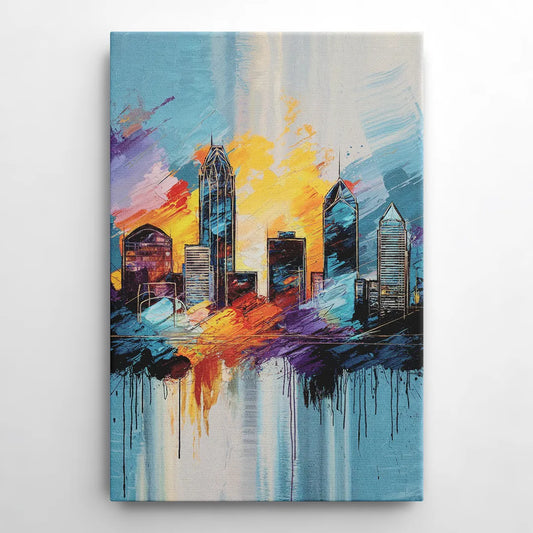 Charlotte Skyline and Panthers Pride - Canvas Wall Art