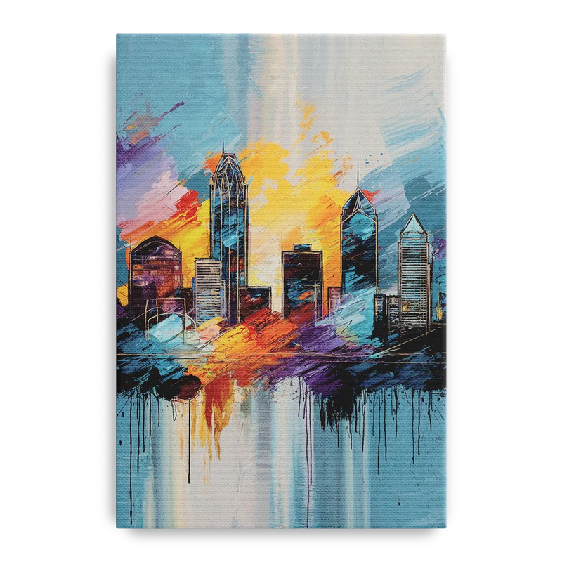 Charlotte Skyline and Panthers Pride Front - Canvas Wall Art