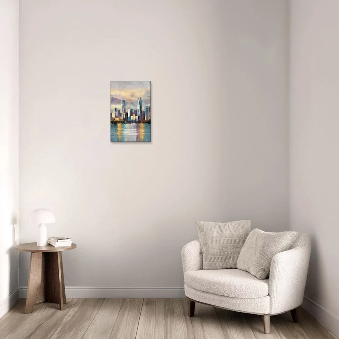 Charlotte Uptown Skyline - Canvas Wall Art - Sofa - 12x18