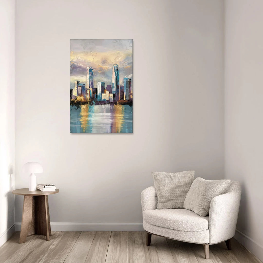 Charlotte Uptown Skyline - Canvas Wall Art - Sofa - 24x36