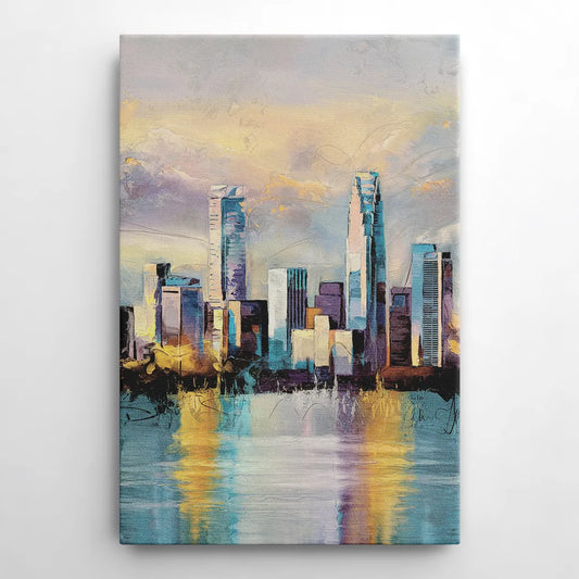 Charlotte Uptown Skyline - Canvas Wall Art