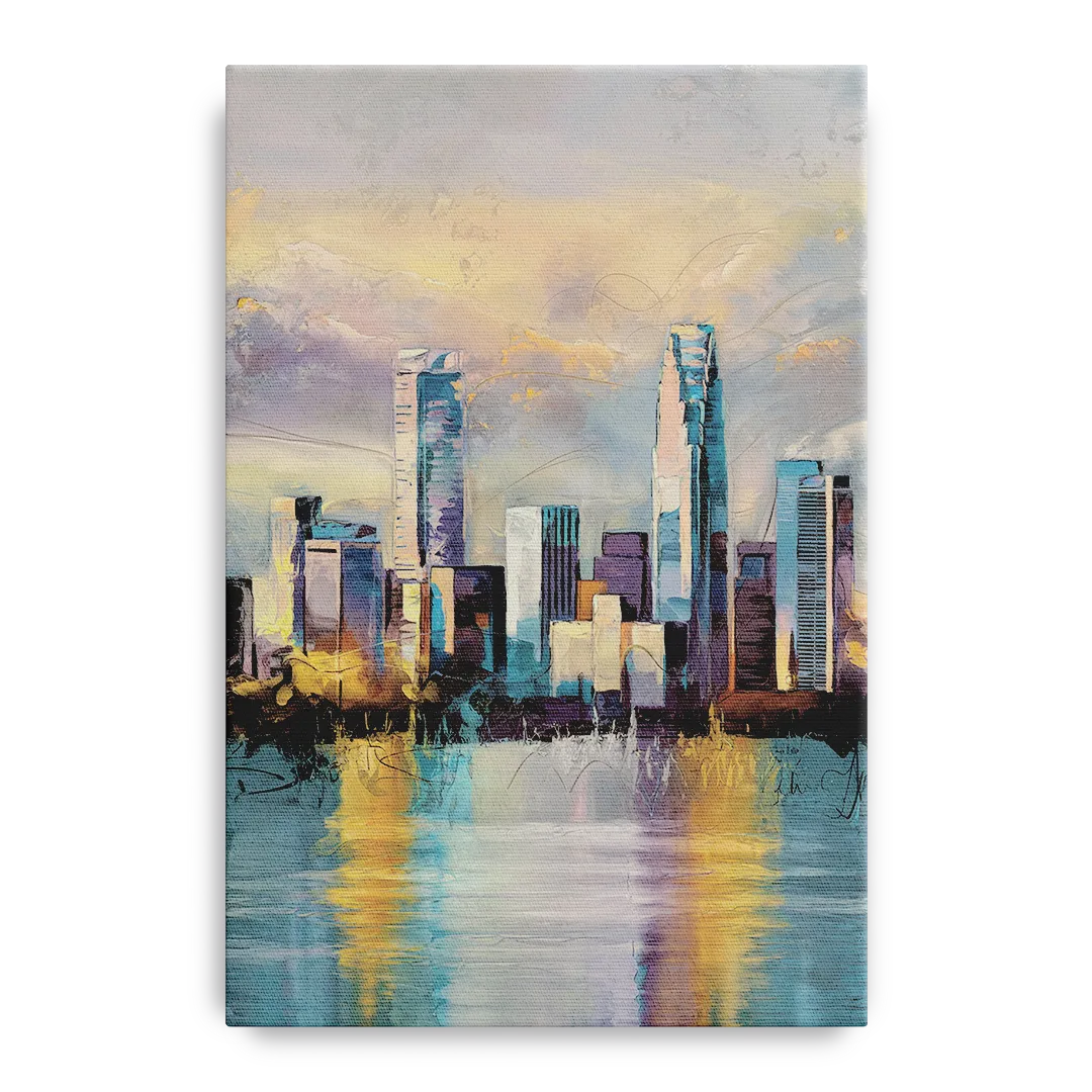 Charlotte Uptown Skyline Front - Canvas Wall Art