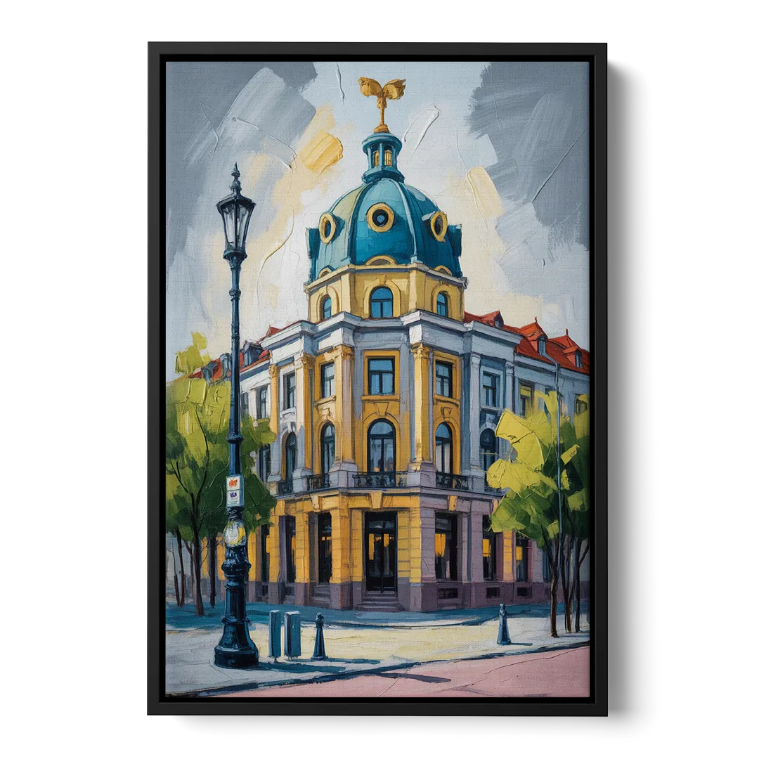 Charlottenburg Charm Front - Black Canvas Wall Art