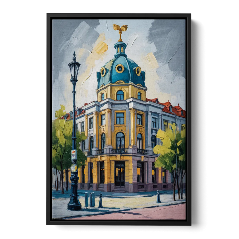 Charlottenburg Charm Front - Black Canvas Wall Art