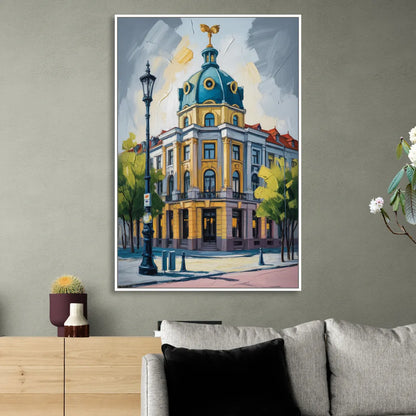 Charlottenburg Charm Living Room - White Canvas Wall Art