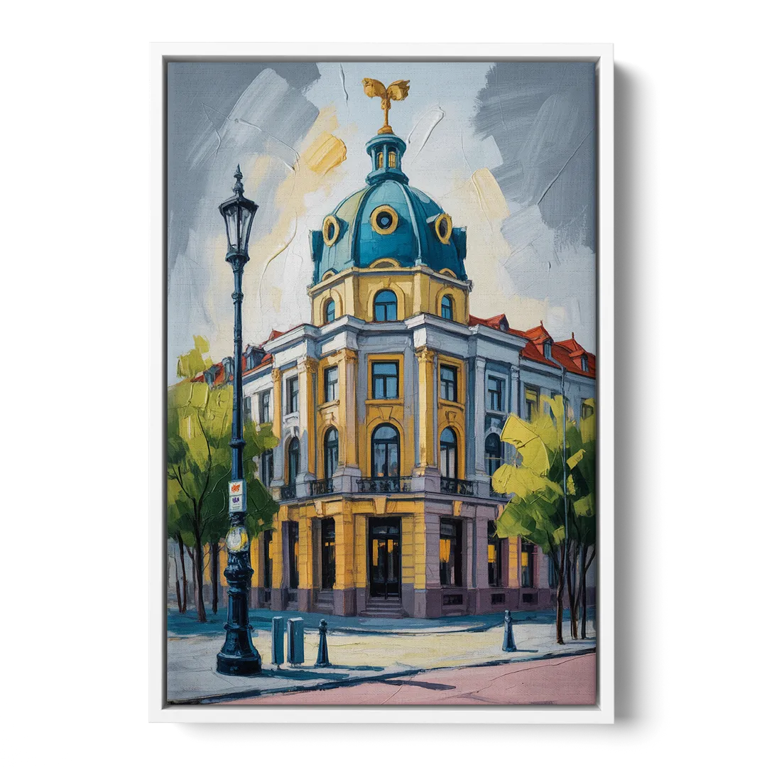 Charlottenburg Charm Front - White Canvas Wall Art