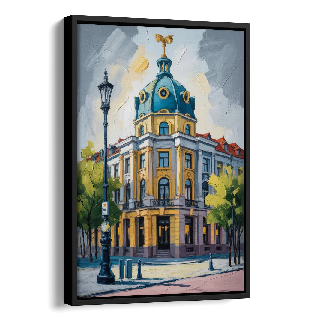 Charlottenburg Charm Side - Black Canvas Wall Art