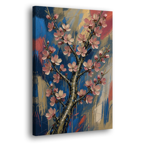 Cherry Blossom Canvas Art of a Rising Bough - Canvas Wall Art - Side