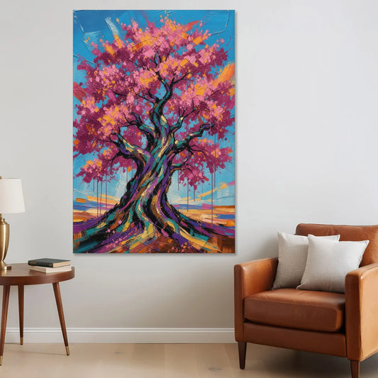 Cherry Blossom Tree Canvas with Twisted Trunk - Canvas Wall Art - Sofa - 40x60