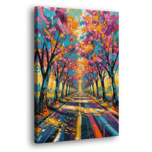 Cherry Blossom Tree Tunnel - Canvas Wall Art - Side