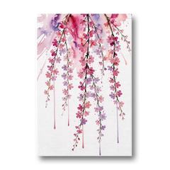 Cherry Blossom Watercolor of Weeping Strands - Canvas Wall Art - Front