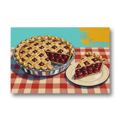 Cherry Pie Painting with Lattice Crust - Canvas Wall Art - Front
