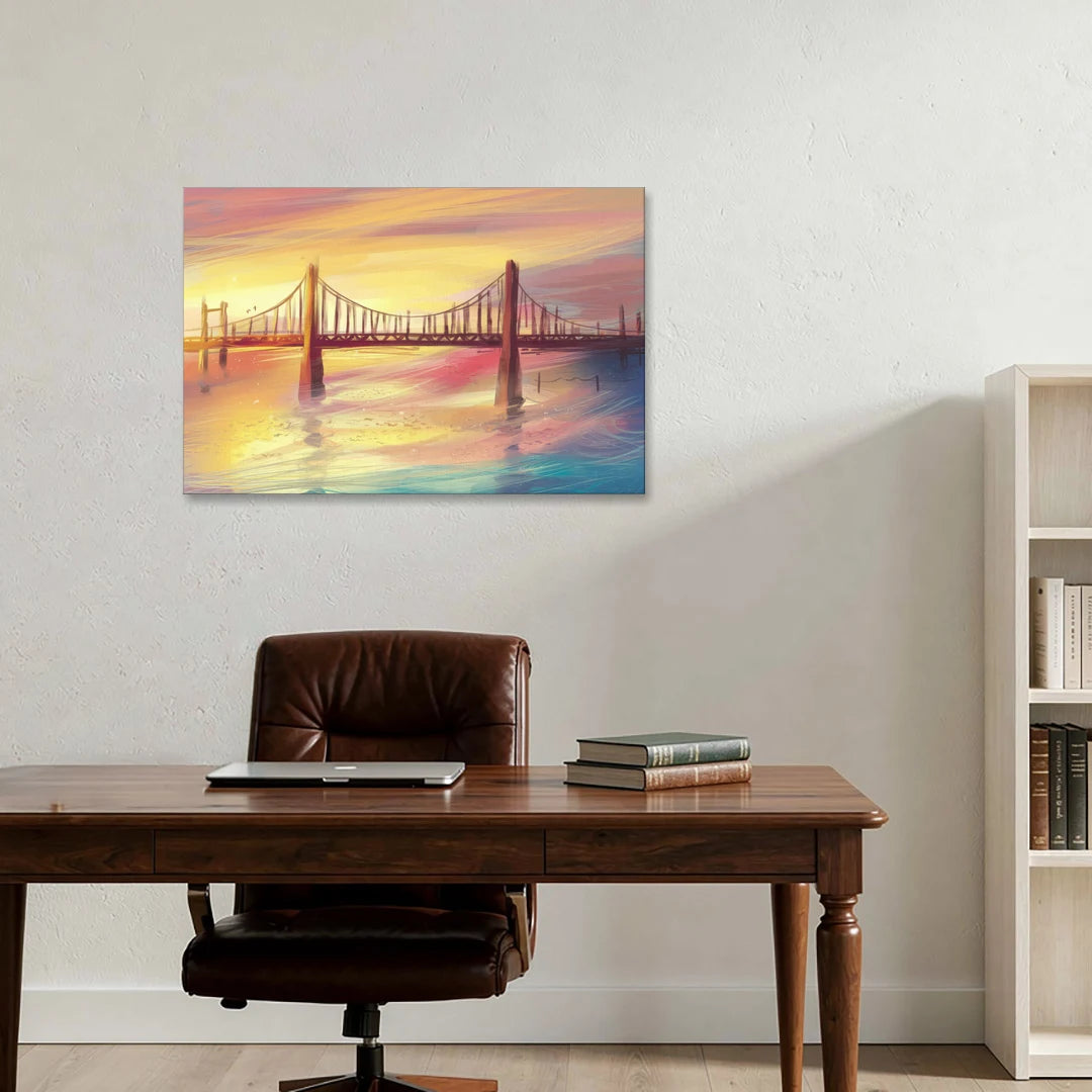 Chesapeake Bay Bridge Reflections - Canvas Wall Art - Office - 36x24