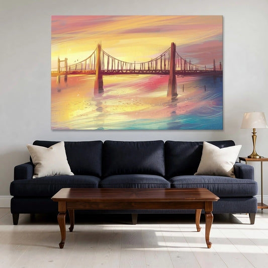 Chesapeake Bay Bridge Reflections - Canvas Wall Art - Sofa - 60x40