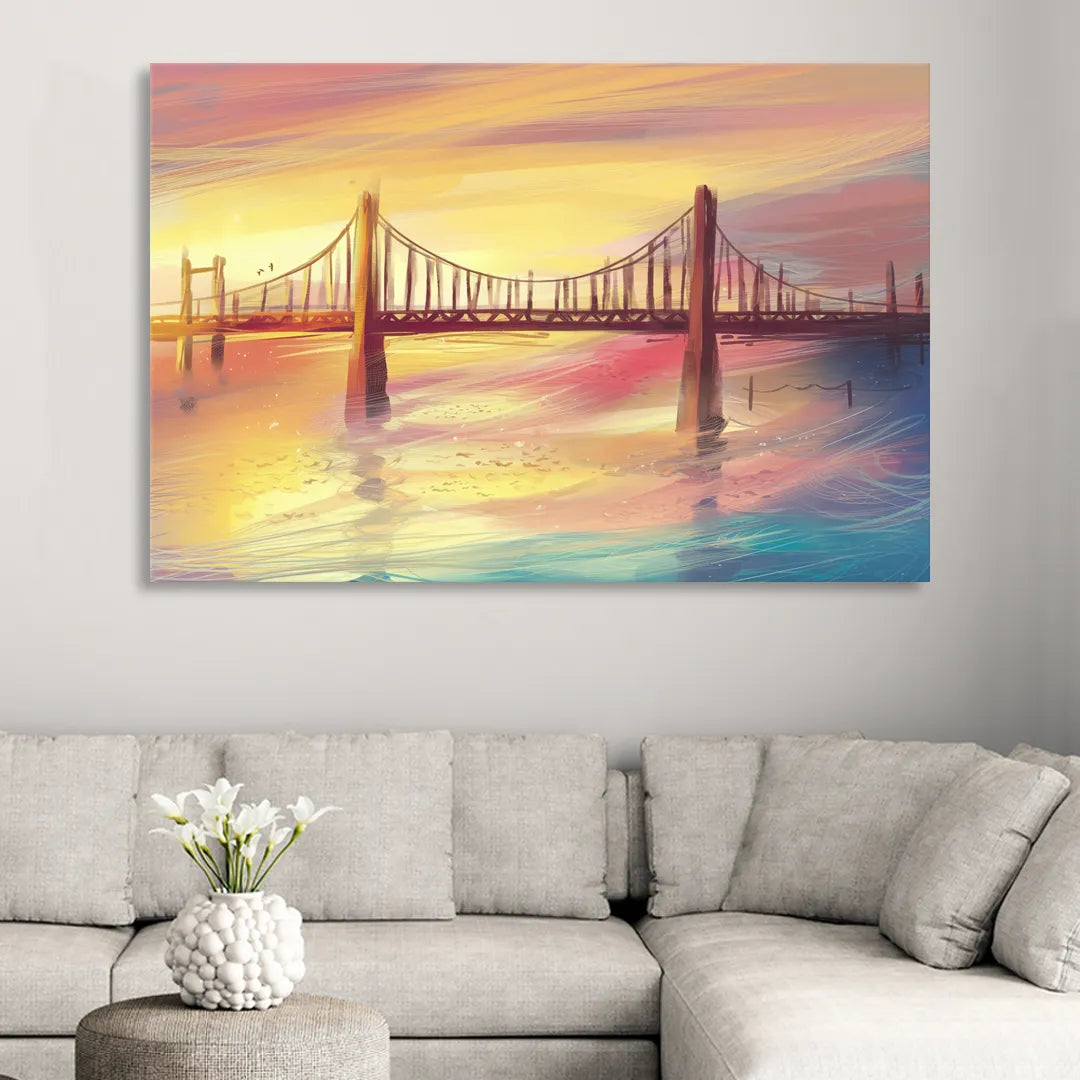 Chesapeake Bay Bridge Reflections Sitting Room - Canvas Wall Art