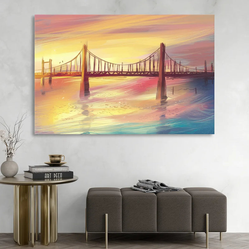 Chesapeake Bay Bridge Reflections Living Room - Canvas Wall Art